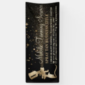 Zwart goudvernevellooiing spandoek (Verticaal)