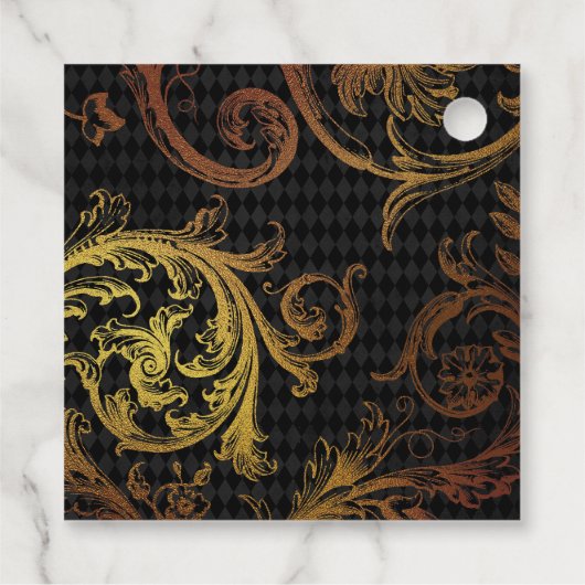 Zwart-goudVintage Bedankjes Labels (Achterkant)