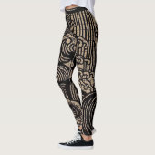 Zwart goudvis afdrukken leggings (Links)
