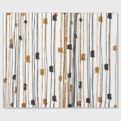 Zwart goudvormig handschrift cadeaupapier (Vlak)