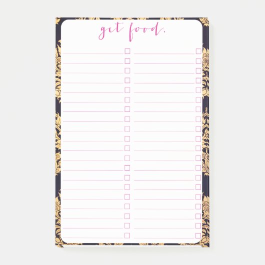 Zwart & goudvraag Traditionele hedendaagse afdrukk Post-it® Notes (Voorkant)