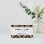 Zwart & goudvraag Traditionele hedendaagse afdrukk Visitekaartje (Staand voorkant)