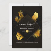 Zwart-goudwijziging Datum Save The Date (Voorkant)