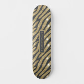Zwart-goudzand Zebra tijgerstreep Skateboard (Voorkant)