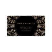 Zwart-goudzonnig lijst, kunstdecoderadres etiket (Voorkant)