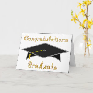 Zwart Graduation Cap Afstuderen Party Pet Kaart