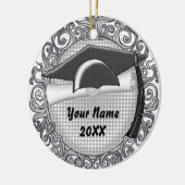 Zwart Graduation Cap custom ornament (Links)