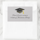 Zwart Graduation Cap Dank u Rechthoek Sticker (Tas)