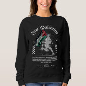 Zwart Gratis Palestina Sweatshirt (Voorkant)