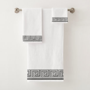 Zwart Grieks Frieze Design Bad Handdoek