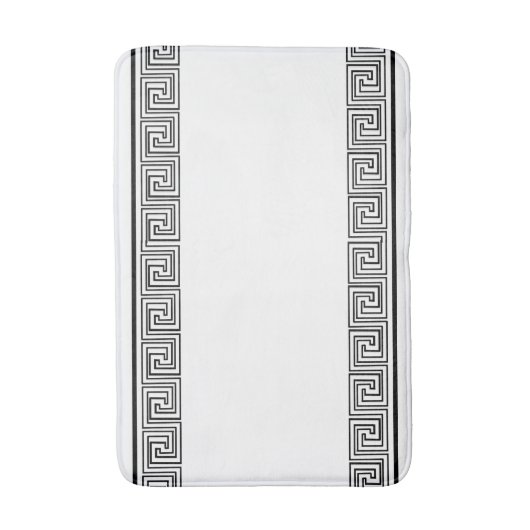 Zwart Grieks Frieze Design Badmat (Voorkant Verticaal)