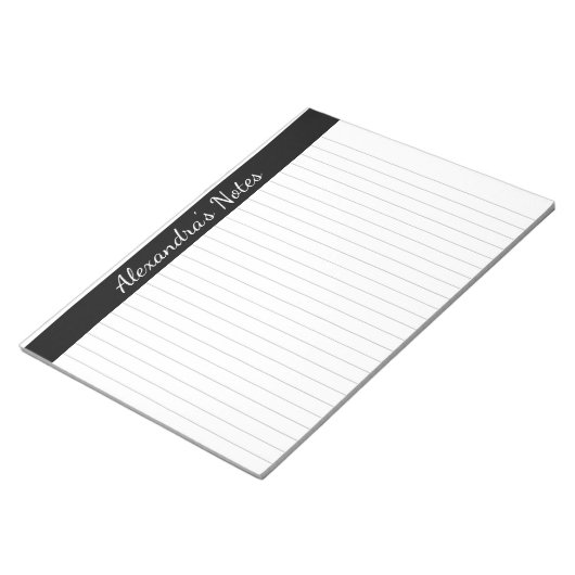 Zwart grijs, 8,5x11 Letter-formaat, aangepast lapt Notitieblok (Schuin)