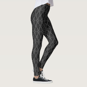 Zwart grijs abstract geometriepatroon leggings