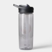 Zwart grijs basketbal club kleuren gepersonaliseer waterfles (Rechts)