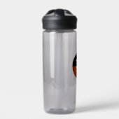 Zwart grijs basketbal club kleuren gepersonaliseer waterfles (Voorkant)