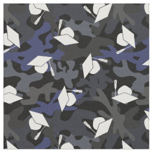 Zwart Grijs Blauw Camo Pattern Afstuderen Stof