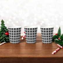 Zwart Grijs Buffalo Plaid Kerstfeest