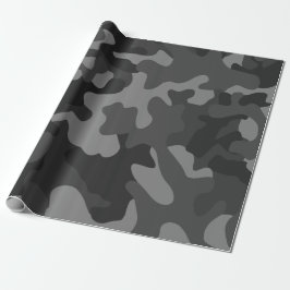 Zwart & Grijs Camo inpakpapier, geschenkpapier ges Cadeaupapier