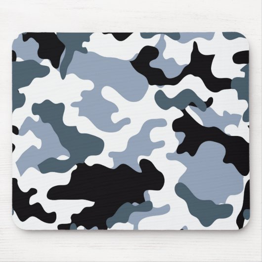 Zwart & grijs Camo Mousepad Muismat (Voorkant)