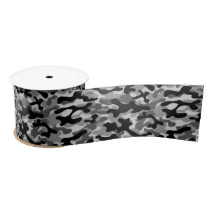 Zwart Grijs Camouflage Lint