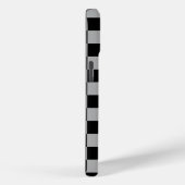 Zwart + Grijs Check Checkerboard Patroon Case-Mate iPhone Case (Achterkant / Rechts)