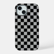 Zwart + Grijs Check Checkerboard Patroon
