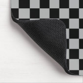 Zwart + Grijs Check Checkerboard Patroon Muismat (Hoek)