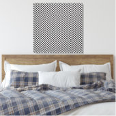 Zwart/Grijs Chevron Stretched Canvas Print (Insitu (Slaapkamer))