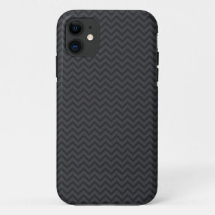 Zwart grijs chevron zigzag zagpatroon iPhone 11 hoesje