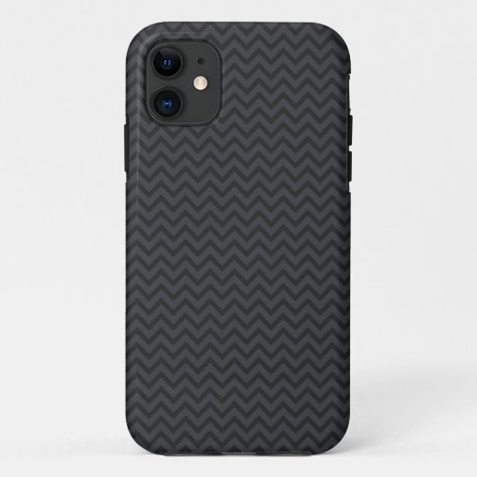 Zwart grijs chevron zigzag zagpatroon Case-Mate iPhone case (Achterkant)