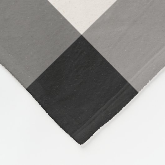 Zwart, Grijs, Crème Buffel Check Fleece Deken (Hoek)
