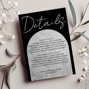 Zwart & Grijs Donker Gotische grafsteen Boog Bruil Informatiekaartje