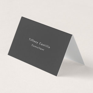 Zwart Grijs Eenvoudige Plain Elegant Modern Visitekaartjes