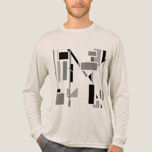 Zwart Grijs Elektrode-achtige Zuidwest Geometrisch Tri-Blend Shirt