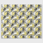 Zwart, grijs en geel Abstract vocht Cadeaupapier (Vlak)