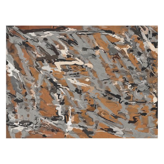 Zwart, Grijs en Karamel Abstract Tafelkleed (Voorkant (Horizontaal))