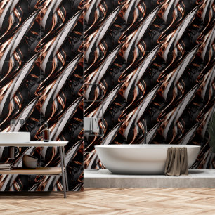 Zwart, grijs en koper Abstract 3D-effect Behang