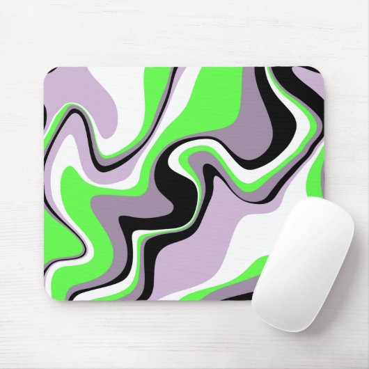 Zwart, grijs en Neon Green Fluid Abstract Muismat (Met muis)