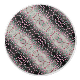 Zwart Grijs en Roze Designer Keramische Knop