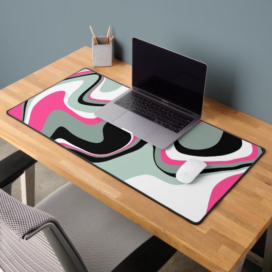 Zwart, grijs en roze vocht Abstract Bureaumat (Kantoor 2)