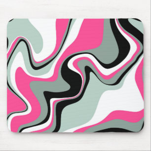 Zwart, grijs en roze vocht Abstract Muismat