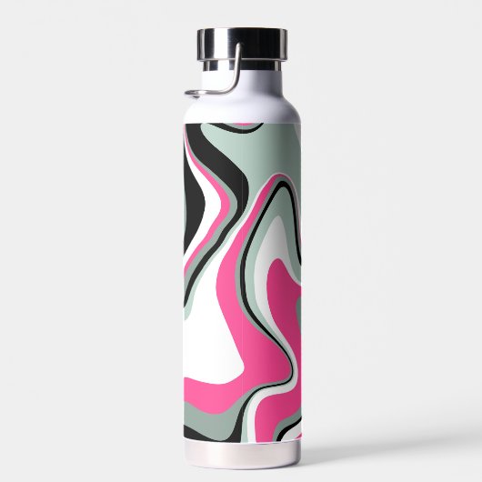 Zwart, grijs en roze vocht Abstract Waterfles (Rechts)