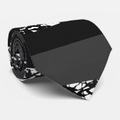 Zwart Grijs en Wit Abstract Block Stripes Stropdas (Opgerold)