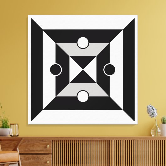 Zwart, grijs en wit Abstract geometrische kunst Canvas Afdruk (Insitu (Woonkamer))