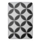 Zwart grijs en wit bloemblad badmat (Voorkant Verticaal)