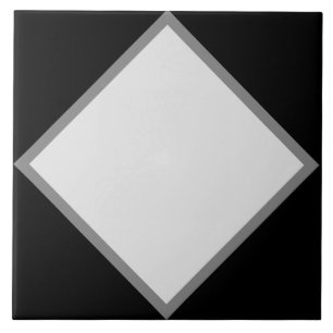 Zwart grijs en wit diamant tegel tegeltje