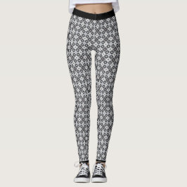 Zwart, grijs en wit patroon leggings