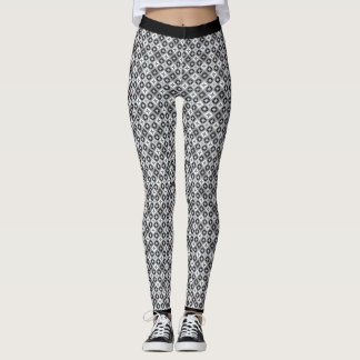 Zwart, grijs en wit patroon leggings