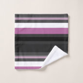 Zwart, Grijs en Wit Strepen Bad Handdoek (Wasdoekje)