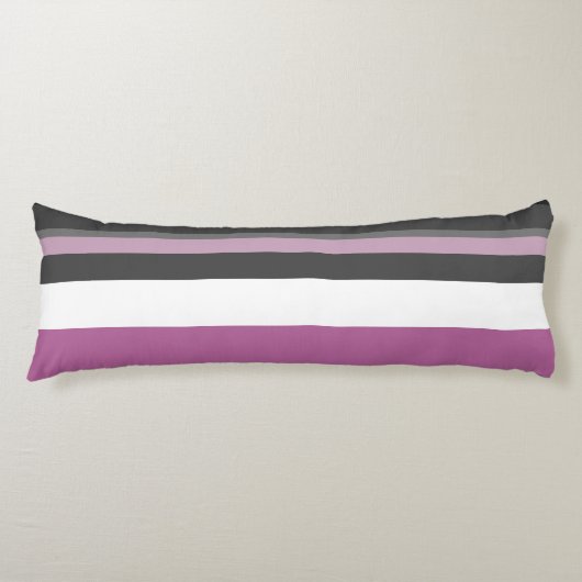 Zwart, Grijs en Wit Strepen Lichaamskussen (Voorkant)